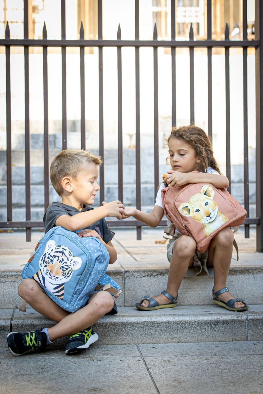 Sac à dos tigre aquarelle bleu – Sac enfant crèche et maternelle - Waldy & Co (Les Aquarelles de Marlène) - Image 4