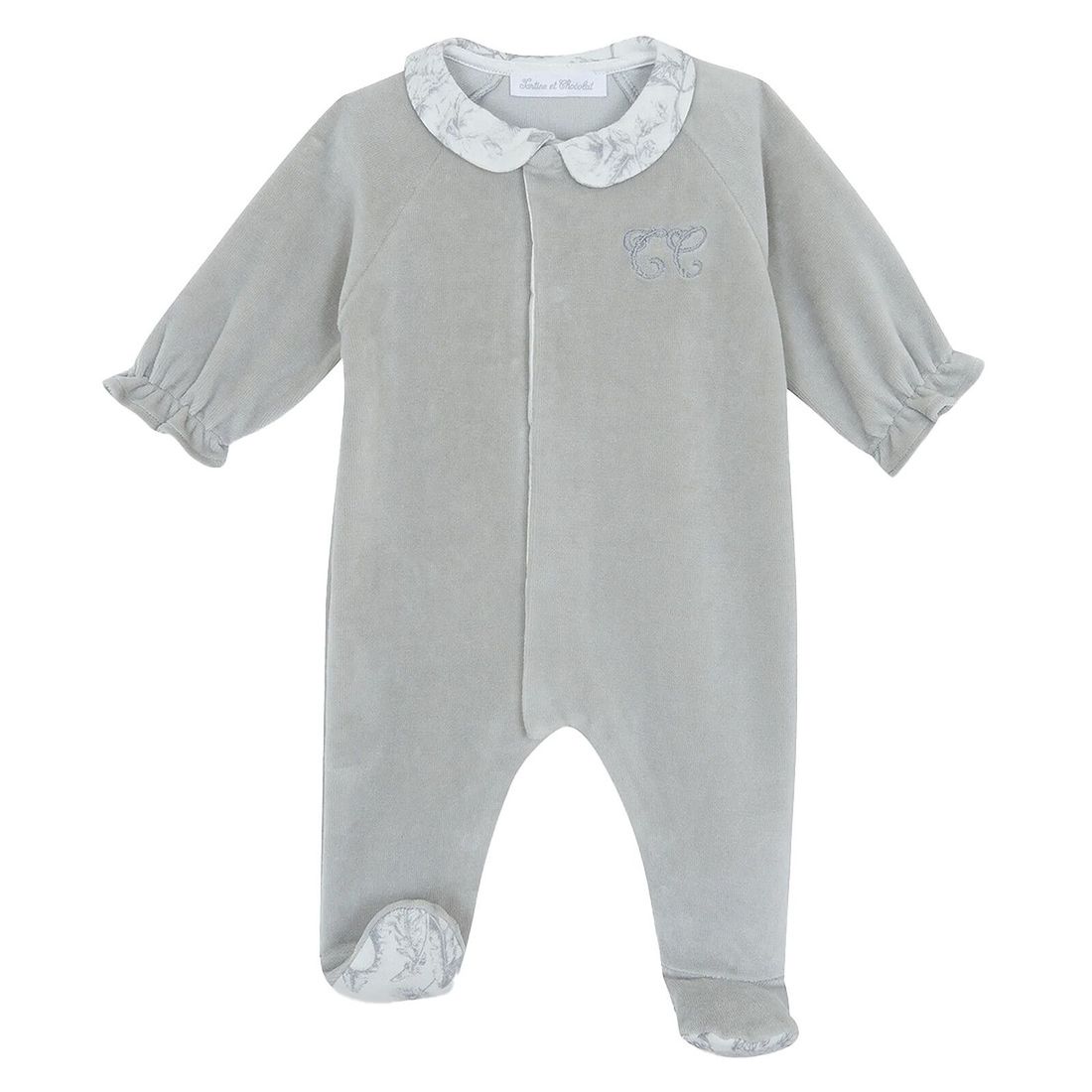 Pyjama Toile de Jouy Gris - 1 Mois (Tartine et Chocolat) - Image 1