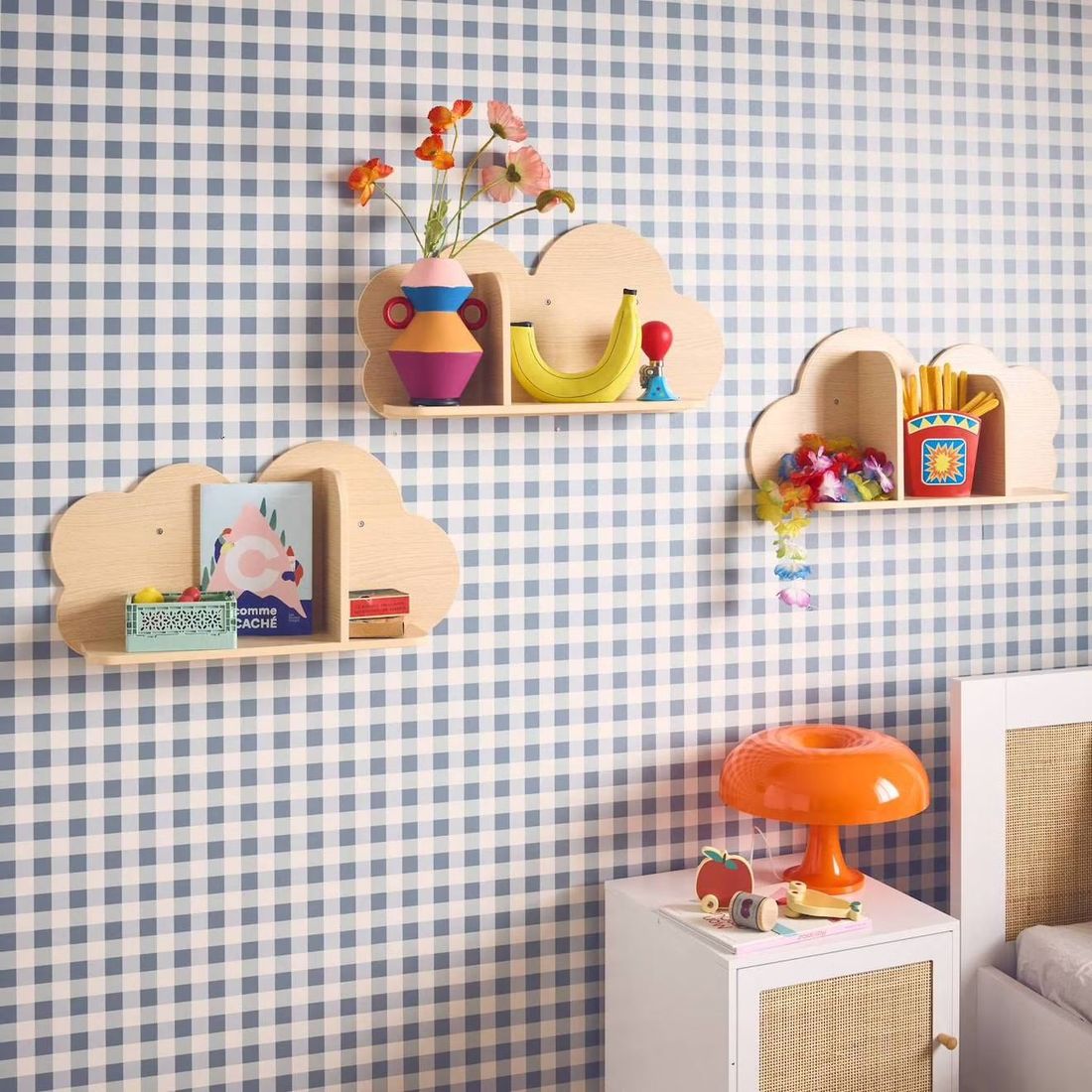 Lot De 3 Étagères Murales Nuage Pour Chambre Enfant Naturel (sweeek) - Image 2