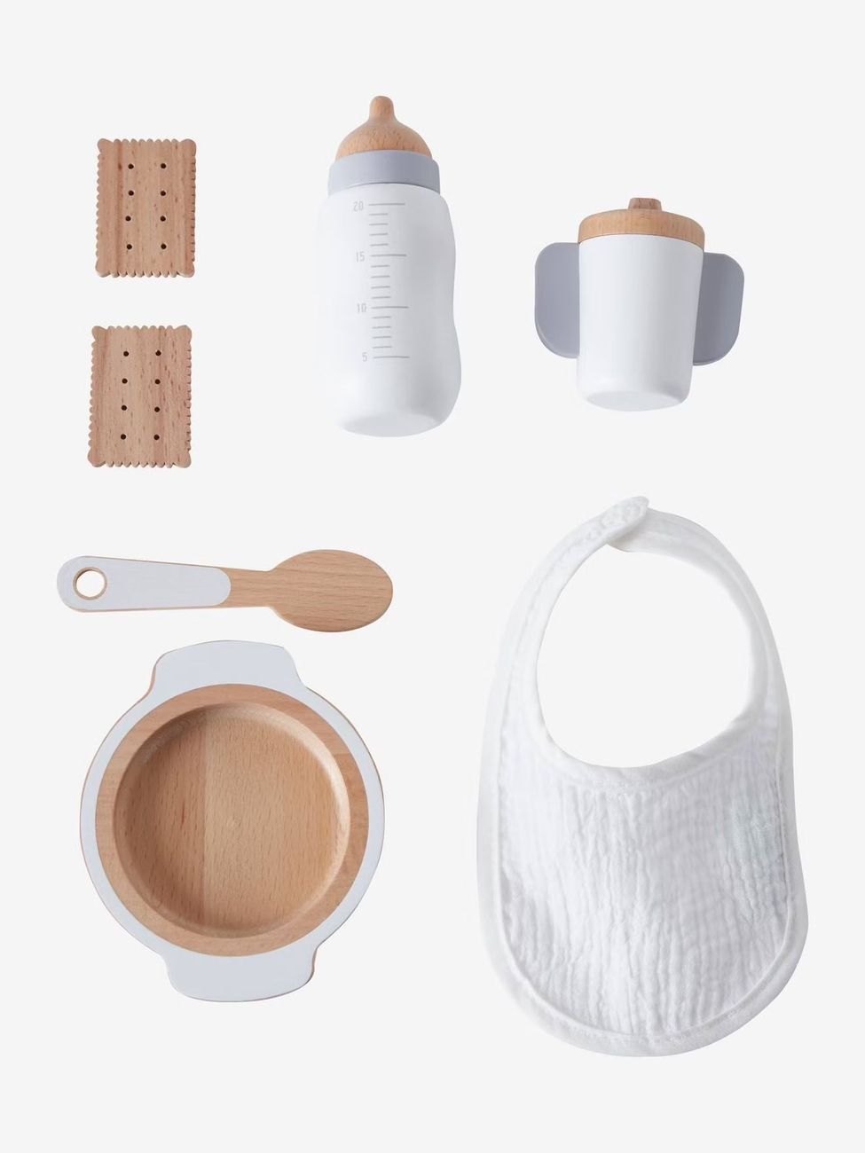Set accessoires repas poupon en bois FSC® blanc (Vertbaudet) - Image 2