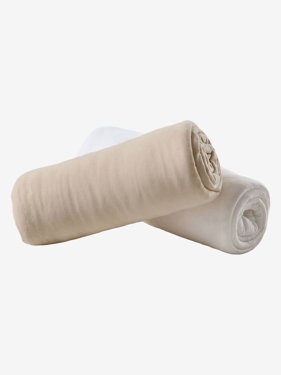 Lot de 2 draps-housses bébé en jersey extensible beige (Vertbaudet) - Image 1