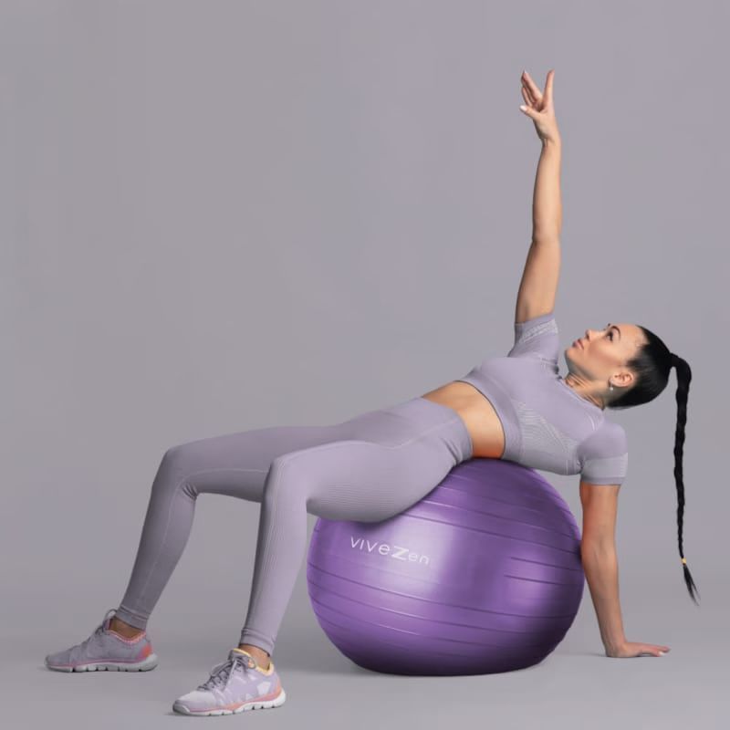 Ballon de yoga - 75 cm - violet (Vivezen) - Couverture