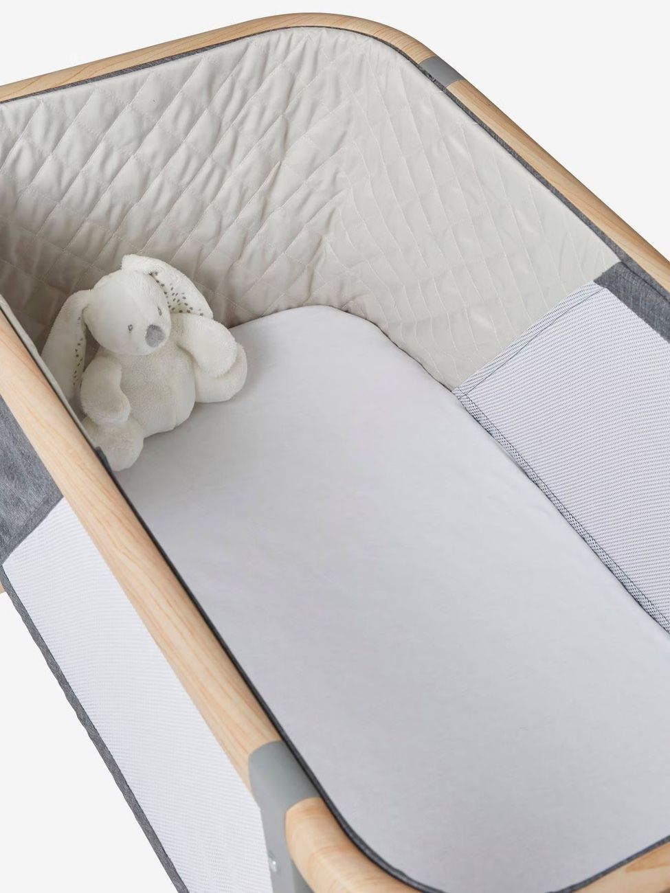 Lot de 2 housses pour berceau et cododo en coton bio* blanc (Vertbaudet) - Image 1
