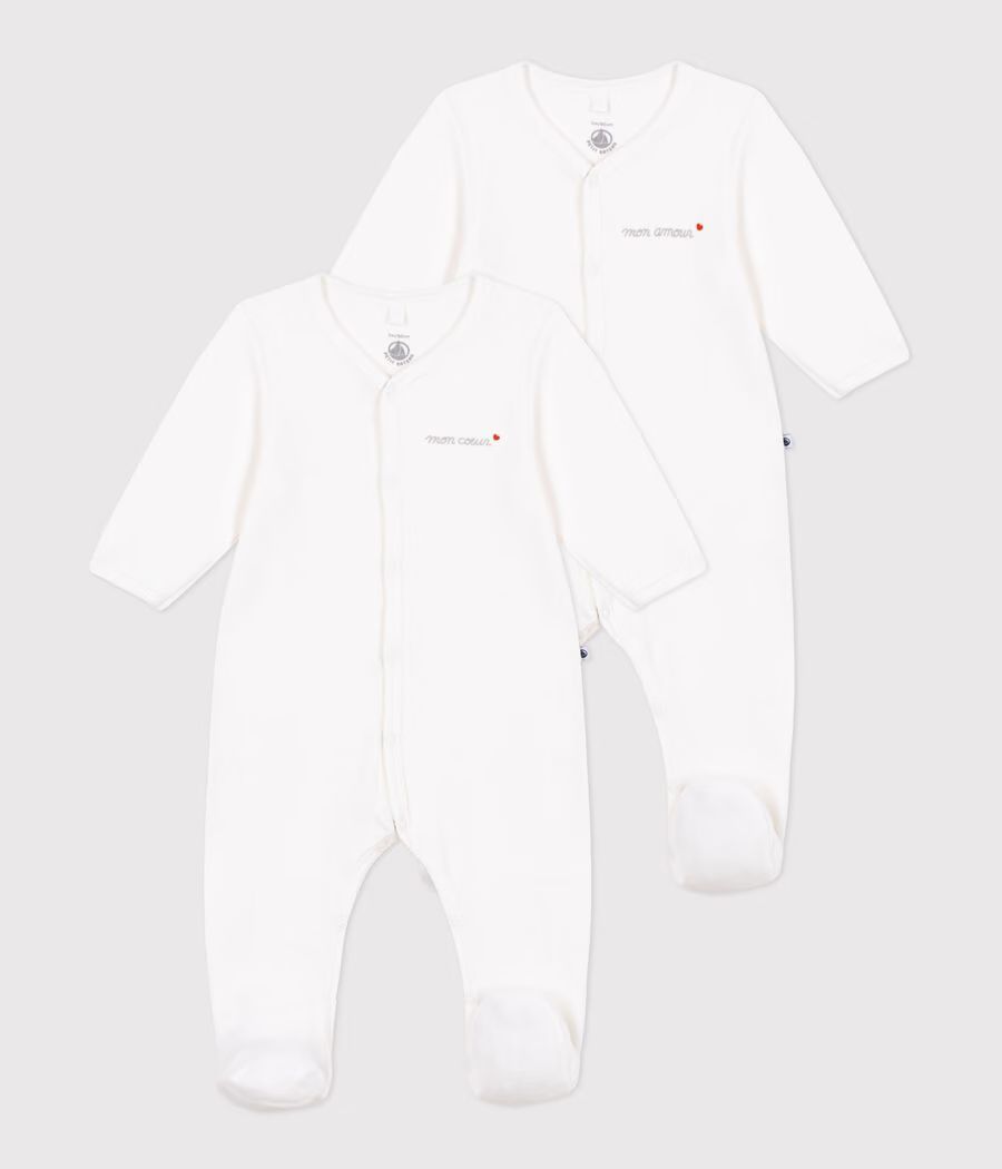 Lot de pyjamas bébé en velours unis (Petit Bateau) - Couverture