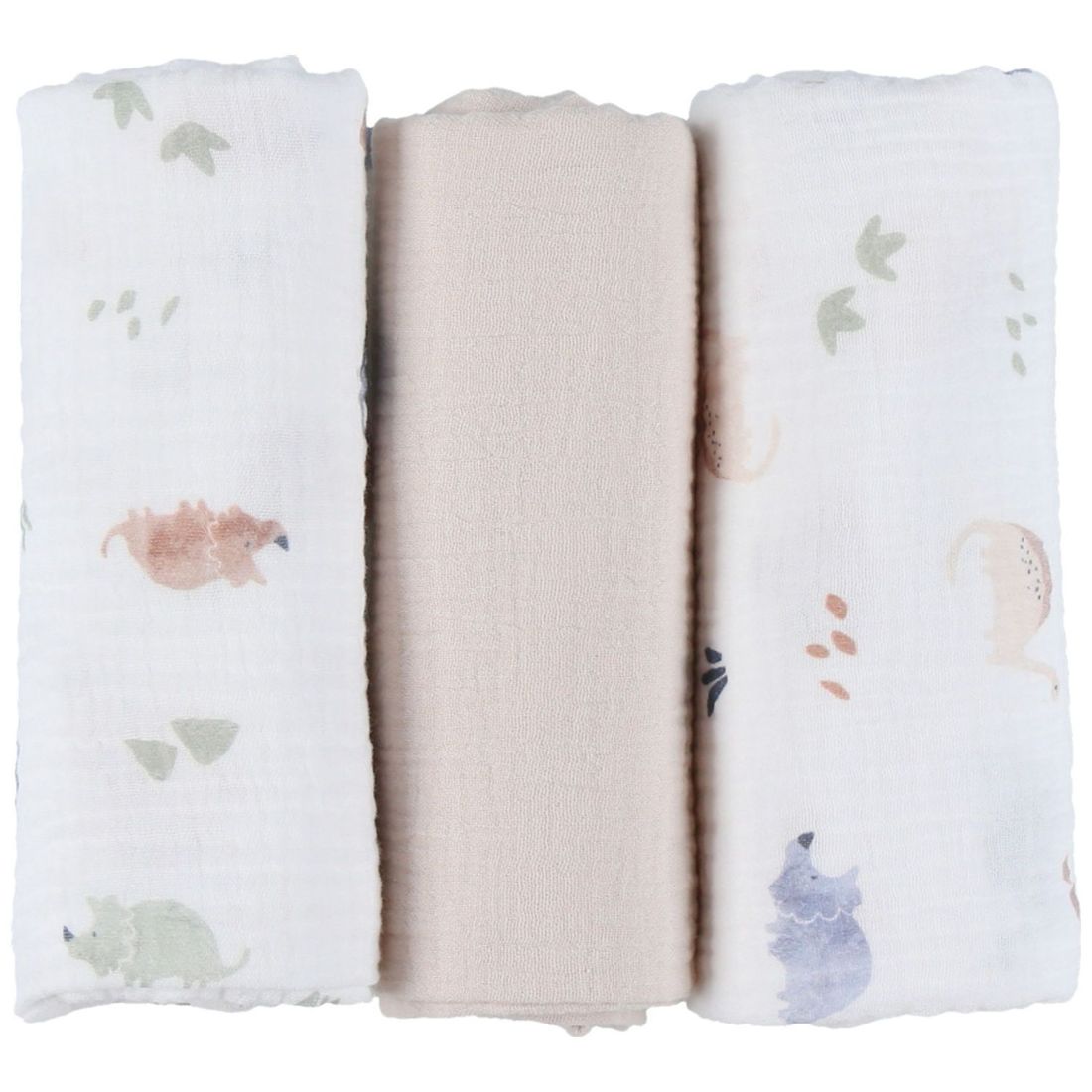 Lot de 3 langes en mousseline bio Dino (70x70 cm) (Noukie's) - Couverture