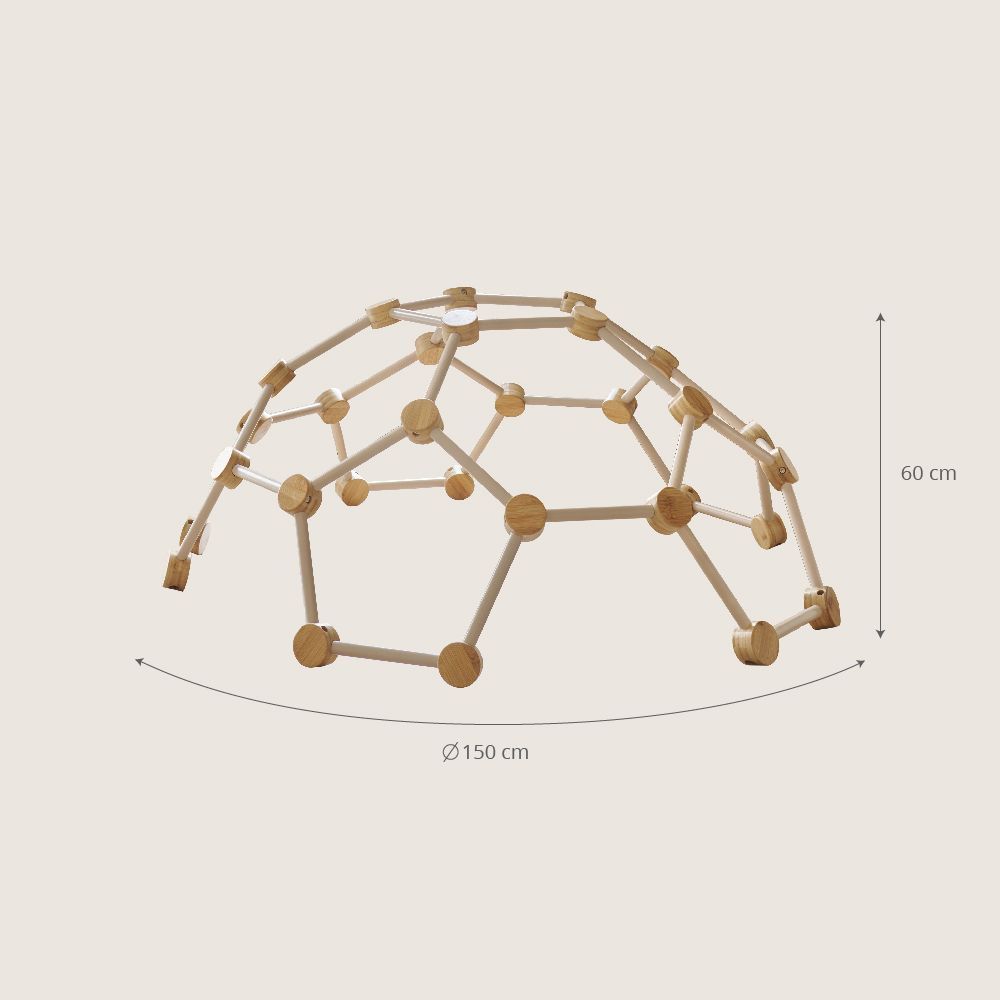 Petite Amélie | Dôme d'escalade Igloo | Bambou durable | Bois et blanc | 150x60 cm | Structure de jeu robuste pour enfants pour le jardin et maison (Petite Amélie) - Image 5