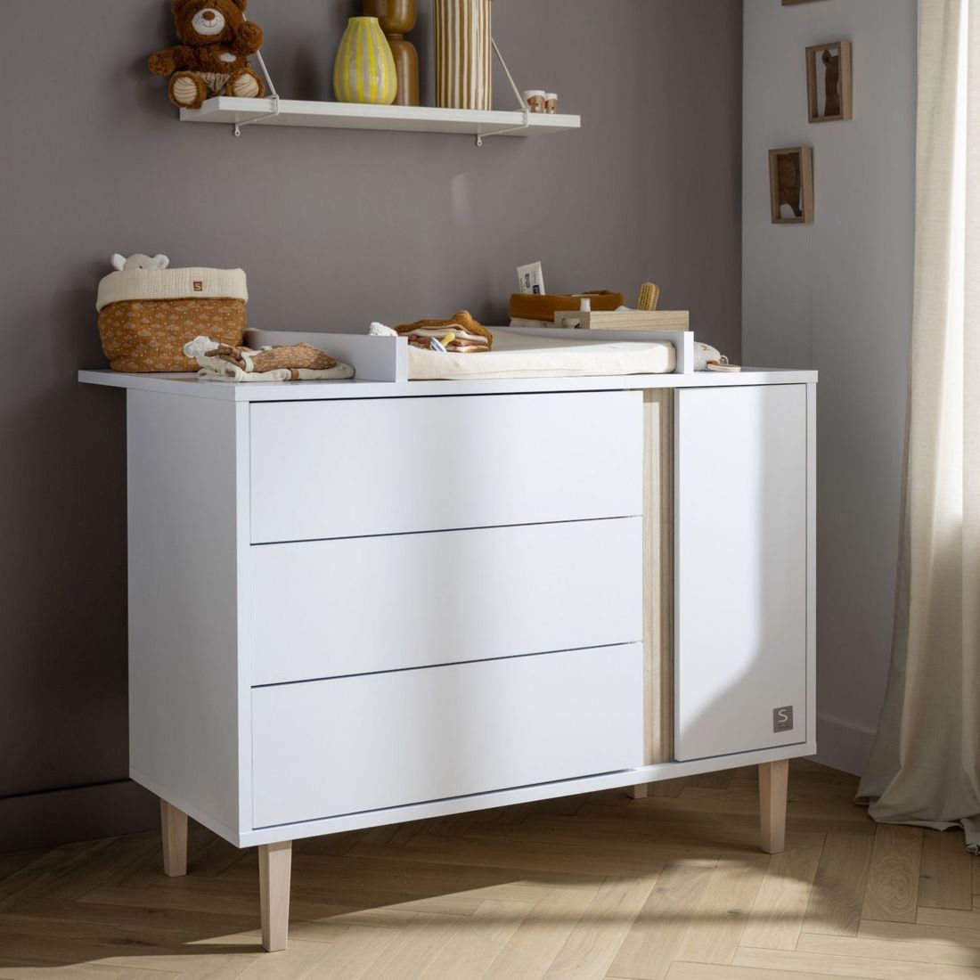 Commode 3 tiroirs et 1 porte Paloma (Sauthon) - Image 3