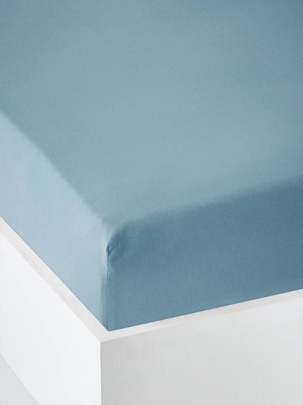 Drap-housse uni bébé bleu denim (Vertbaudet) - Couverture