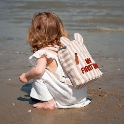Sac à dos bébé My First Bag rayures nude-terracotta (Childhome) - Image 3