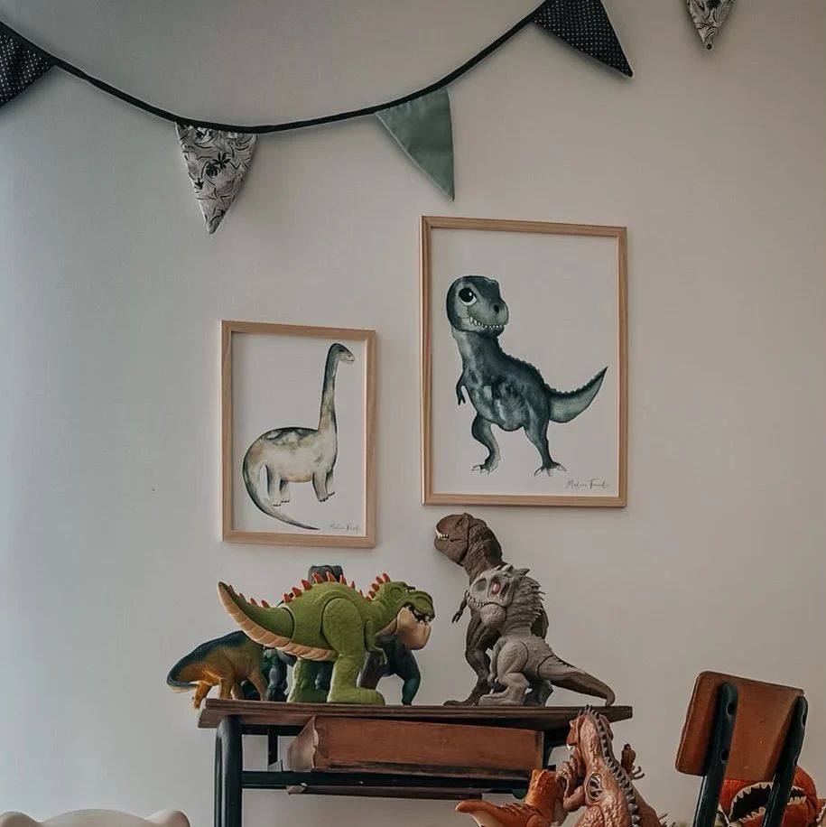 Affiche T-Rex aquarelle pour chambre bébé Rex décoration dinosaure enfant (Les Aquarelles de Marlène) - Image 5
