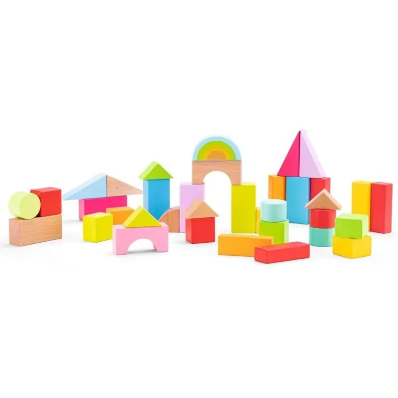 Chariot de marche et blocs en bois (New Classic Toys) - Image 3