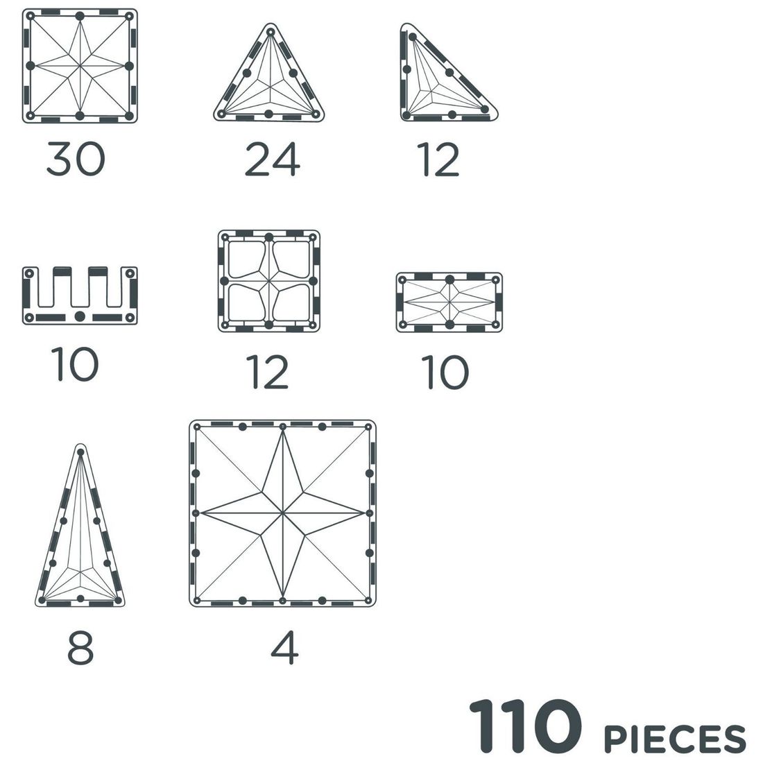 Kit de construction magnétique Inventive Intense (110 pièces) (Cleverclixx) - Image 8