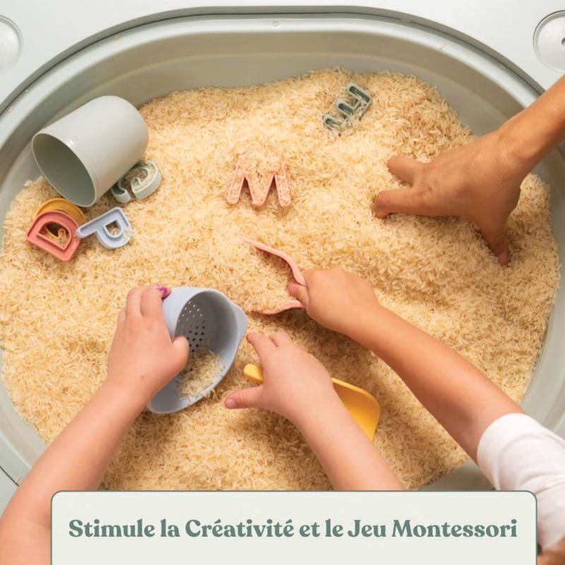 Table de jeux 4 en 1 montessori avec deux tabourets en bois fsc® (Active Tots) - Image 3