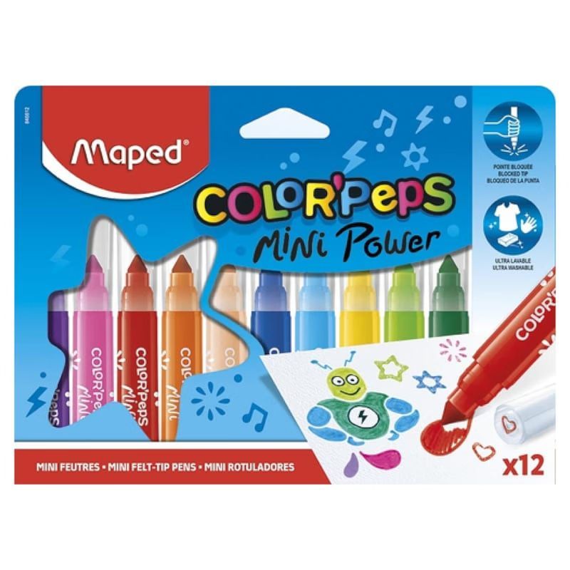 Color peps mes 12 feutres mini power (Maped) - Couverture