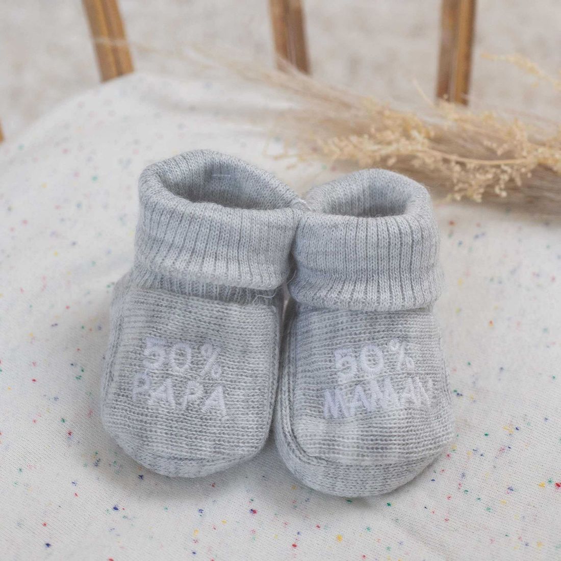 Chaussons naissance - message : 50% maman 50% papa (Trois Kilos Sept) - Image 2