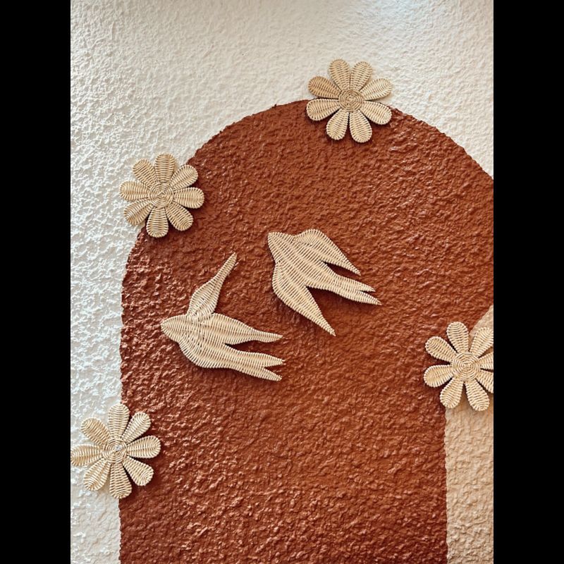 Set de fleurs en rotin (Terracotta) - Image 1