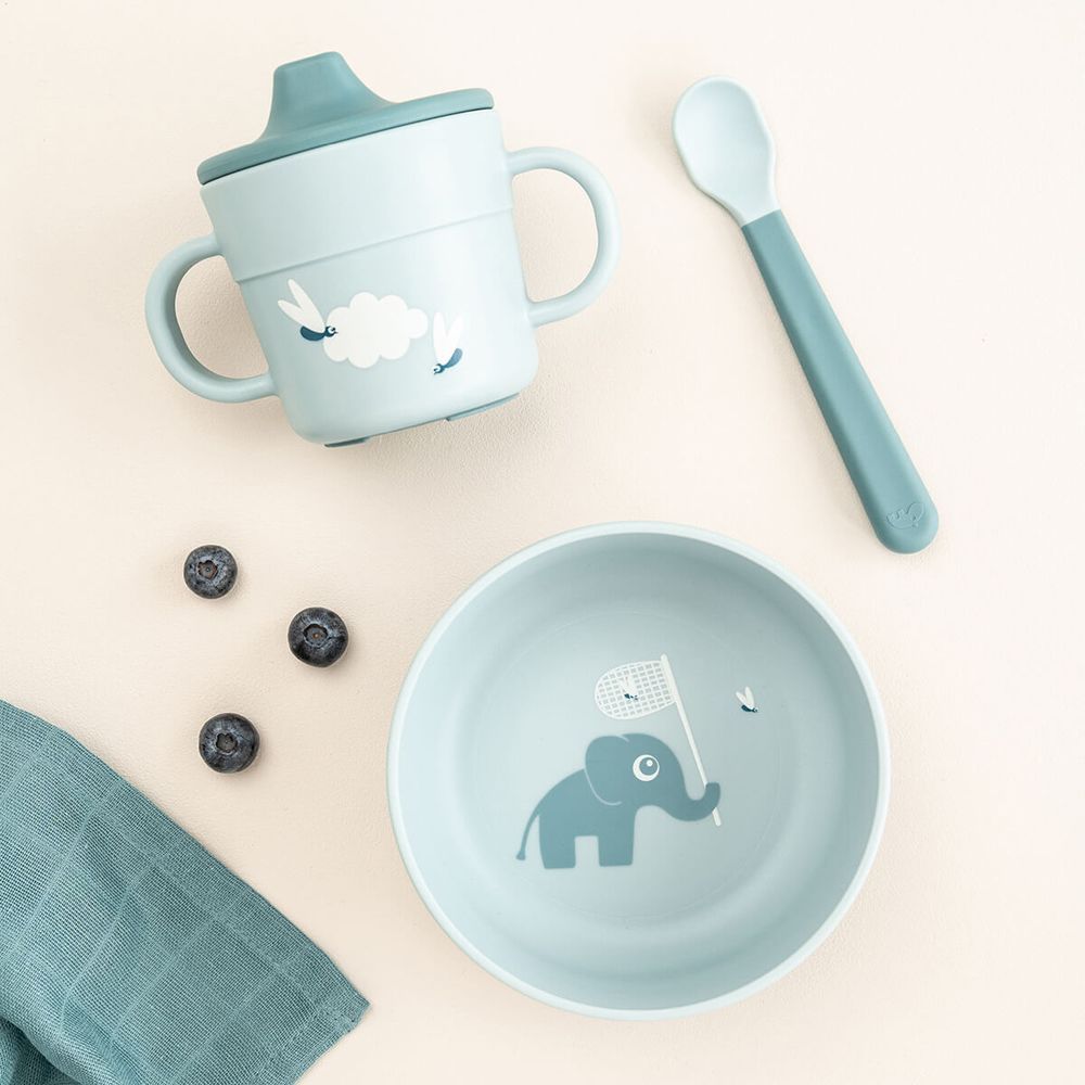 Coffret premier repas ventouse Foodie Elphee Bleu (3 pièces) (Done by deer) - Image 1