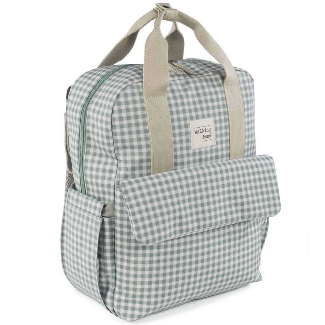 Sac à dos à langer I love Vichy vert (Walking Mum) - Image 7