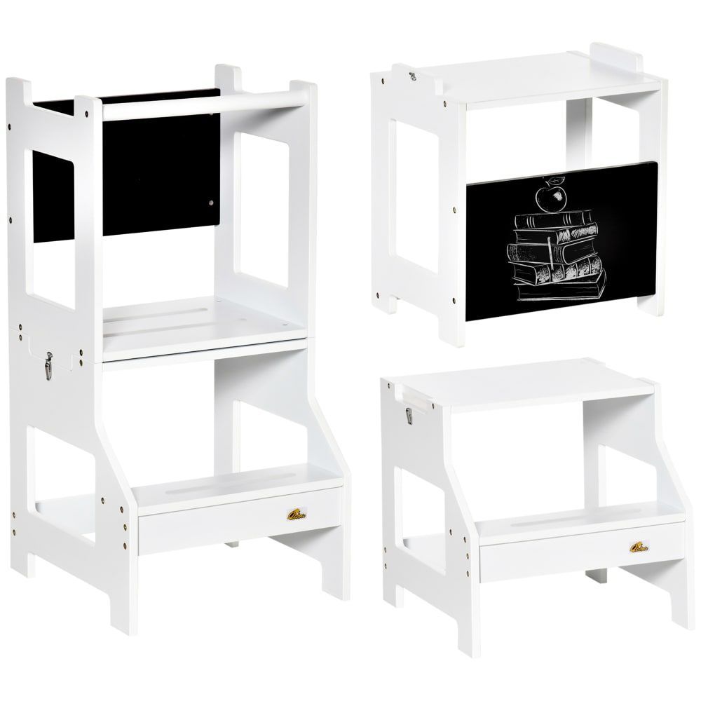 Tour d'observation enfant 3 en 1 sûr et sécurisé mdf blanc (Homcom) - Image 1