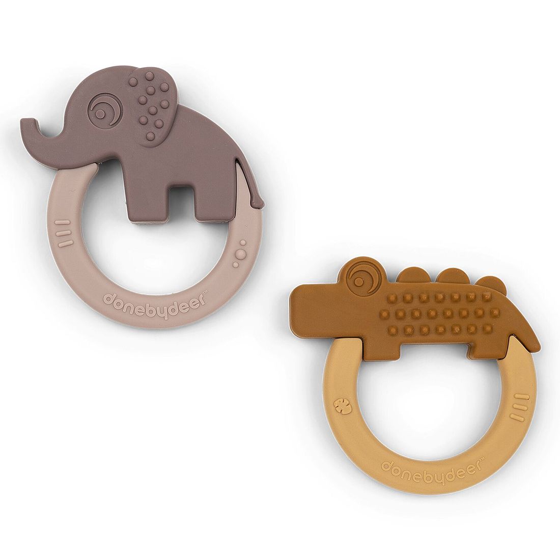 Lot de 2 Anneaux de Dentition Deer Friends - Moutarde et Rose Poudré (Done by deer) - Couverture