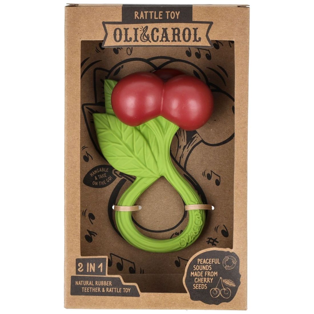 Hochet et anneau de dentition bébé cerise (Oli and Carol) - Image 6