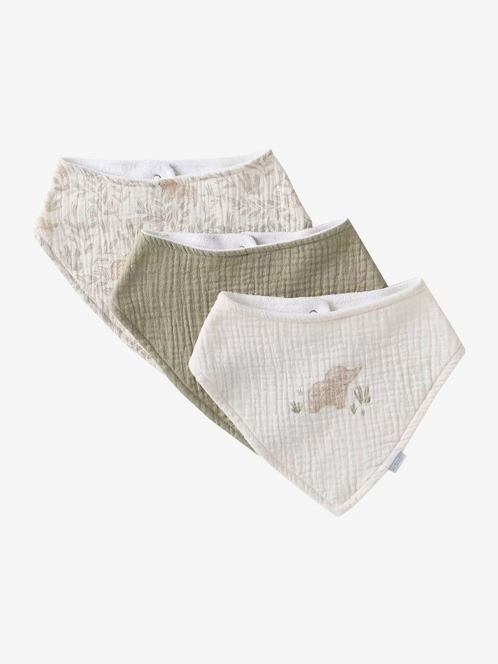 Lot 3 bavoirs bandanas en gaze de coton babylone (Vertbaudet) - Couverture