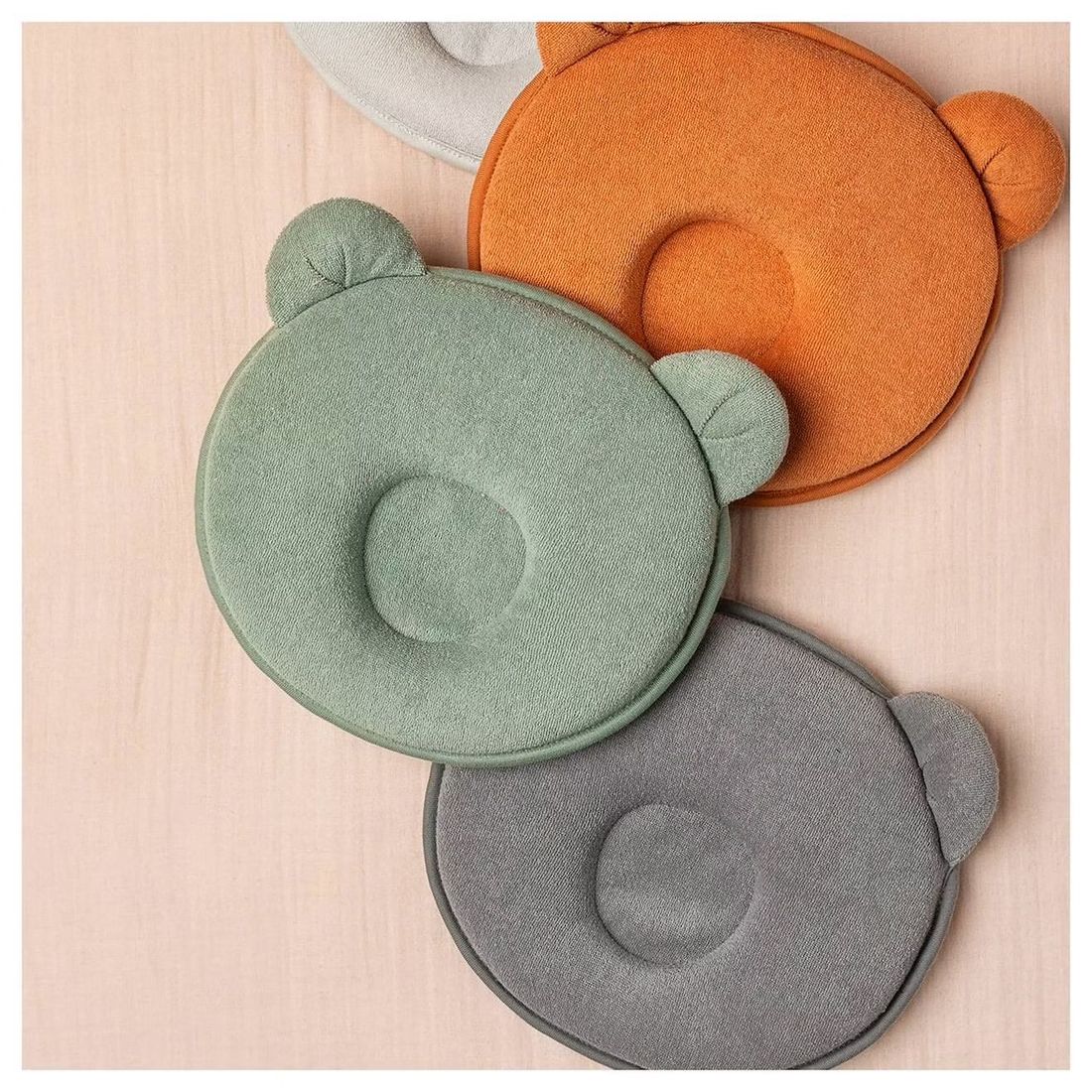 Coussin Cale Tête Bébé P'tit Panda Kaki (Candide) - Image 1