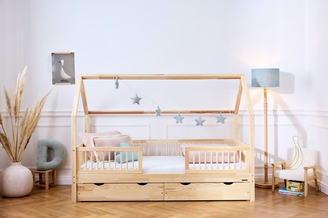 - Lit Cabane B Premium 20cm 90x190 cm - Bois Naturel (Mon Lit Cabane) - Image 3