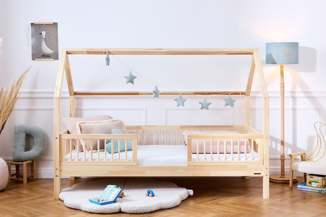 - Lit Cabane B Premium 20cm 90x190 cm - Bois Naturel (Mon Lit Cabane) - Image 1