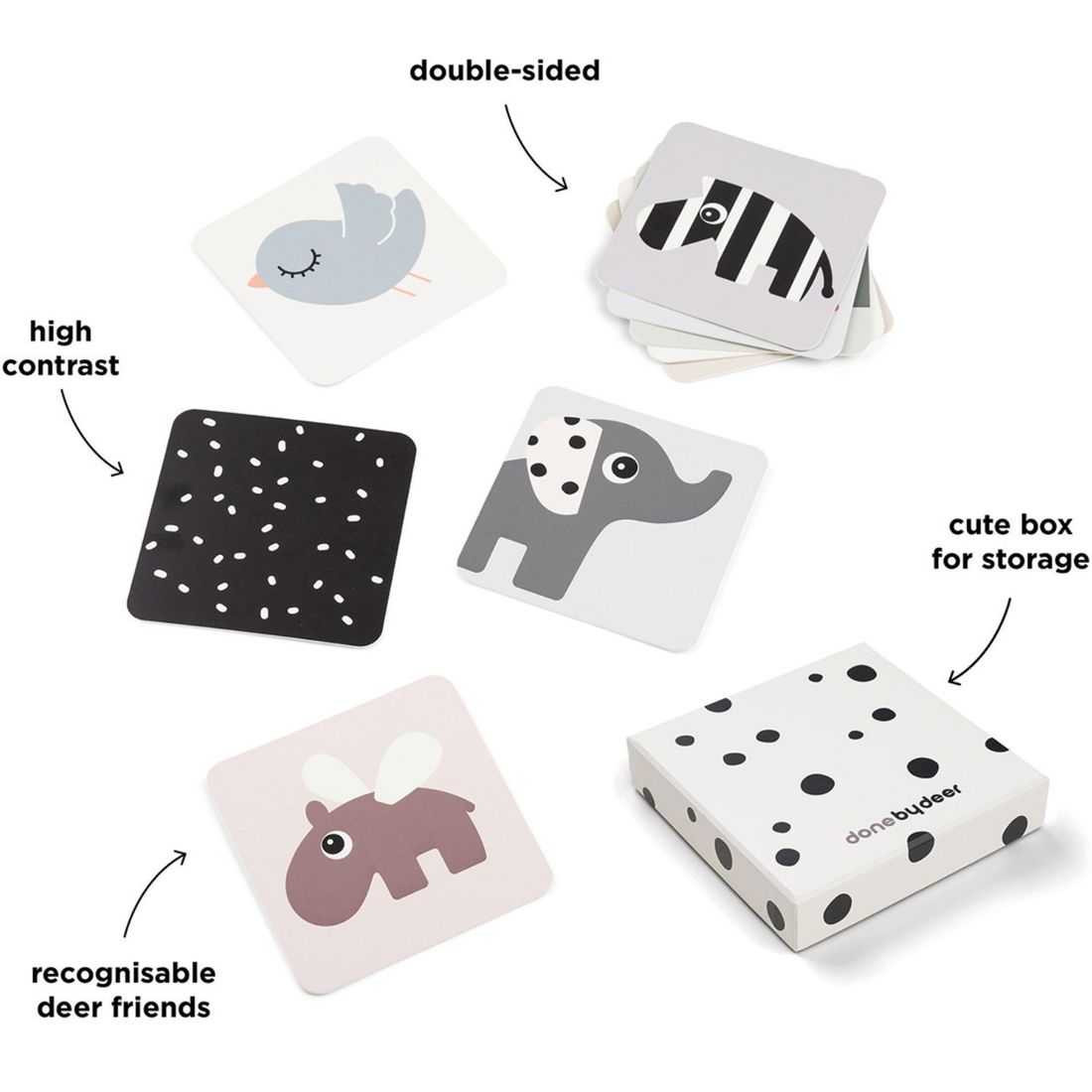 Lot de 10 cartes aux motifs contrastés Deer friends (Done by deer) - Image 7