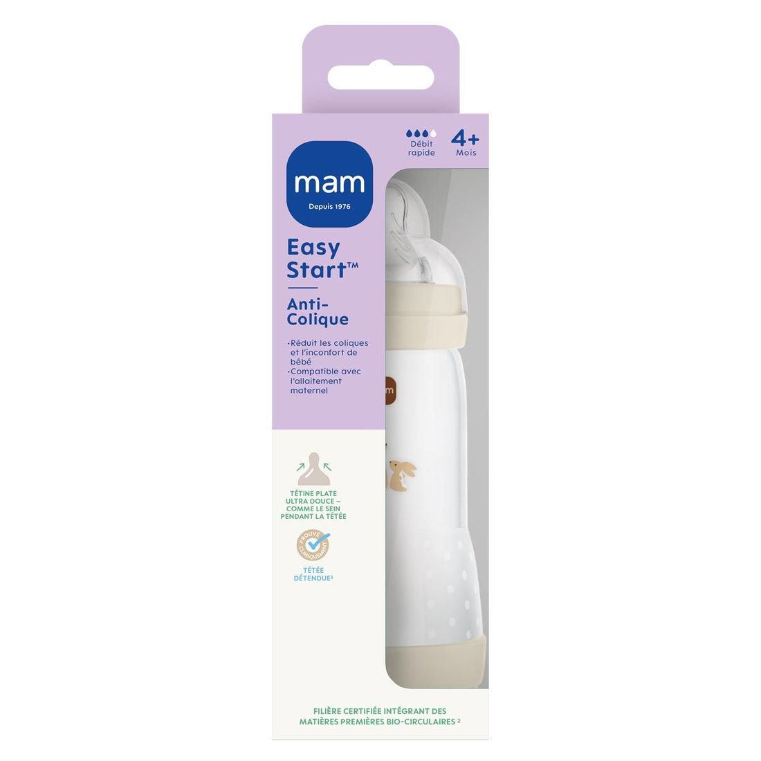 Biberon Easy Start Anti-colique Débit 3 (Mam) - Image 1