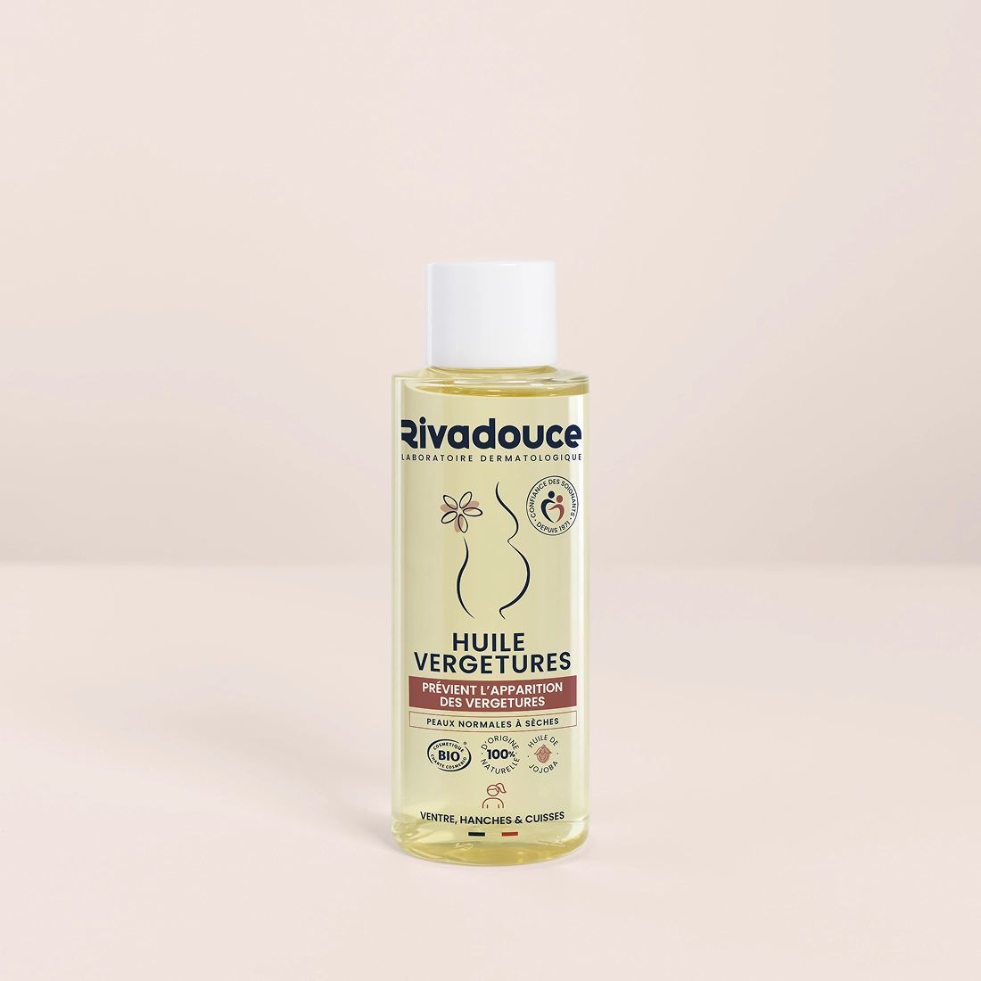 Huile Vergetures Grossesse 100ml - Prévient les vergetures - Tous types de peaux - 100% d'ingrédients naturels - Rivadouce (rivadouce) - Couverture