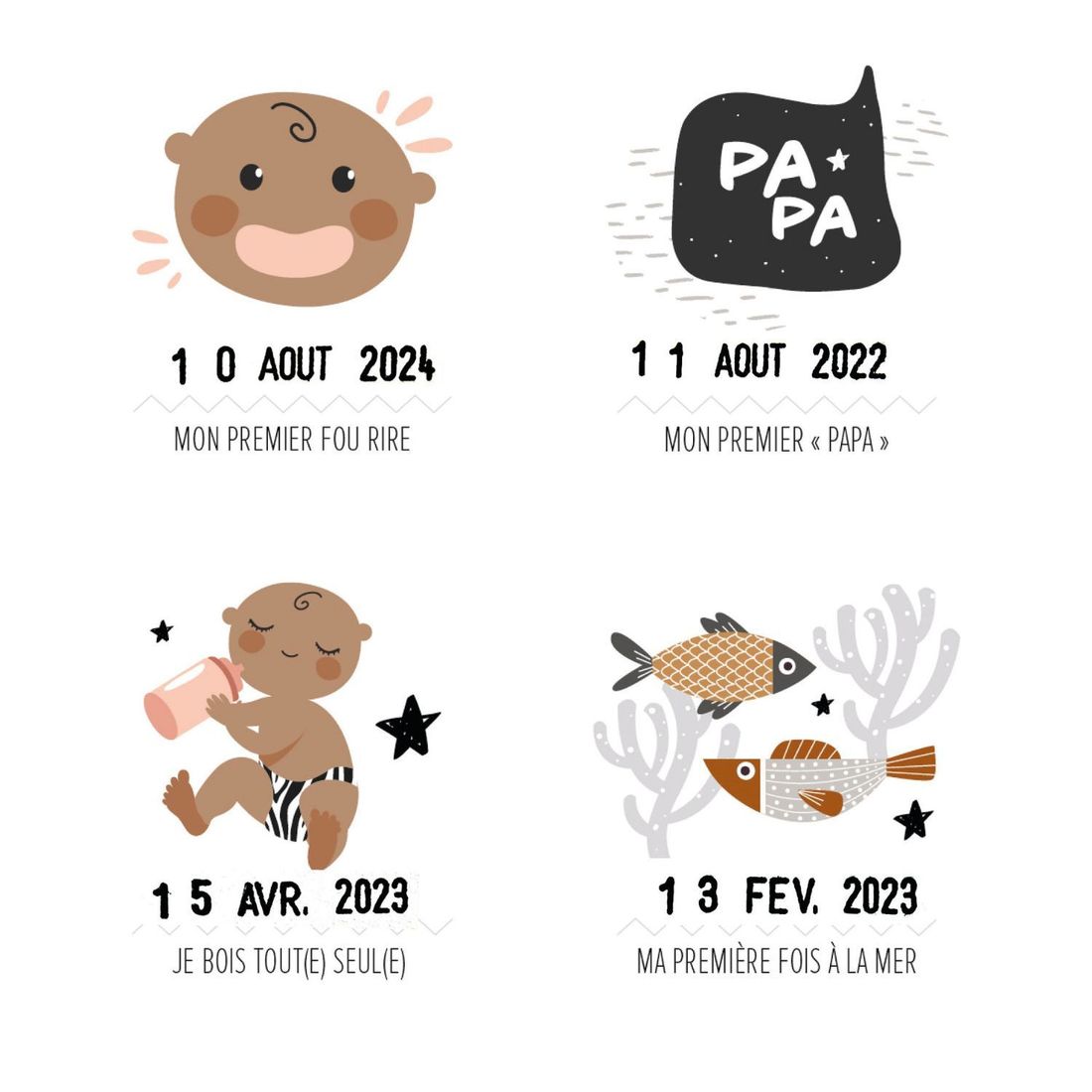 Affiche Mes Premières Fois Peau foncée Maman et Papa (40x50 cm) (Les Petites Dates) - Image 6