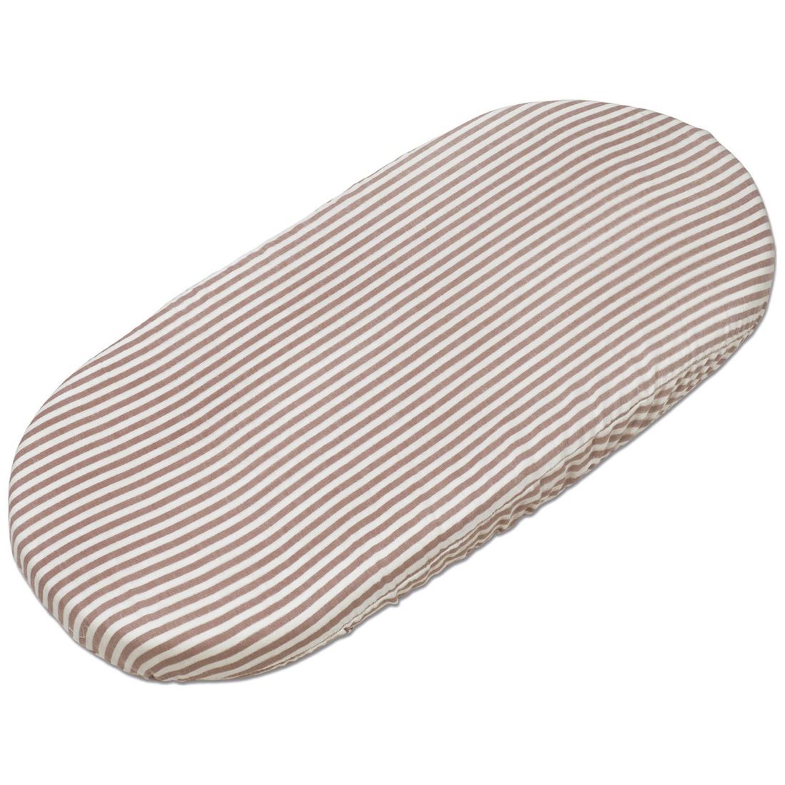 Drap housse pour nacelle Rayures et Lange Praliné Vichy Moka (Walking Mum) - Image 4