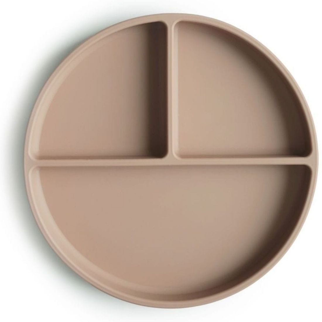 Assiette à compartiments en silicone avec ventouse Natural (Mushie) - Image 1
