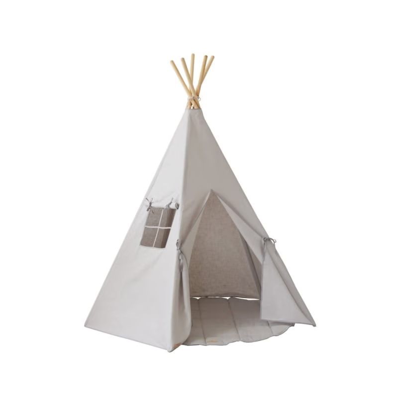 Tente tipi avec tapis gris pigeon (Moi Mili) - Image 1