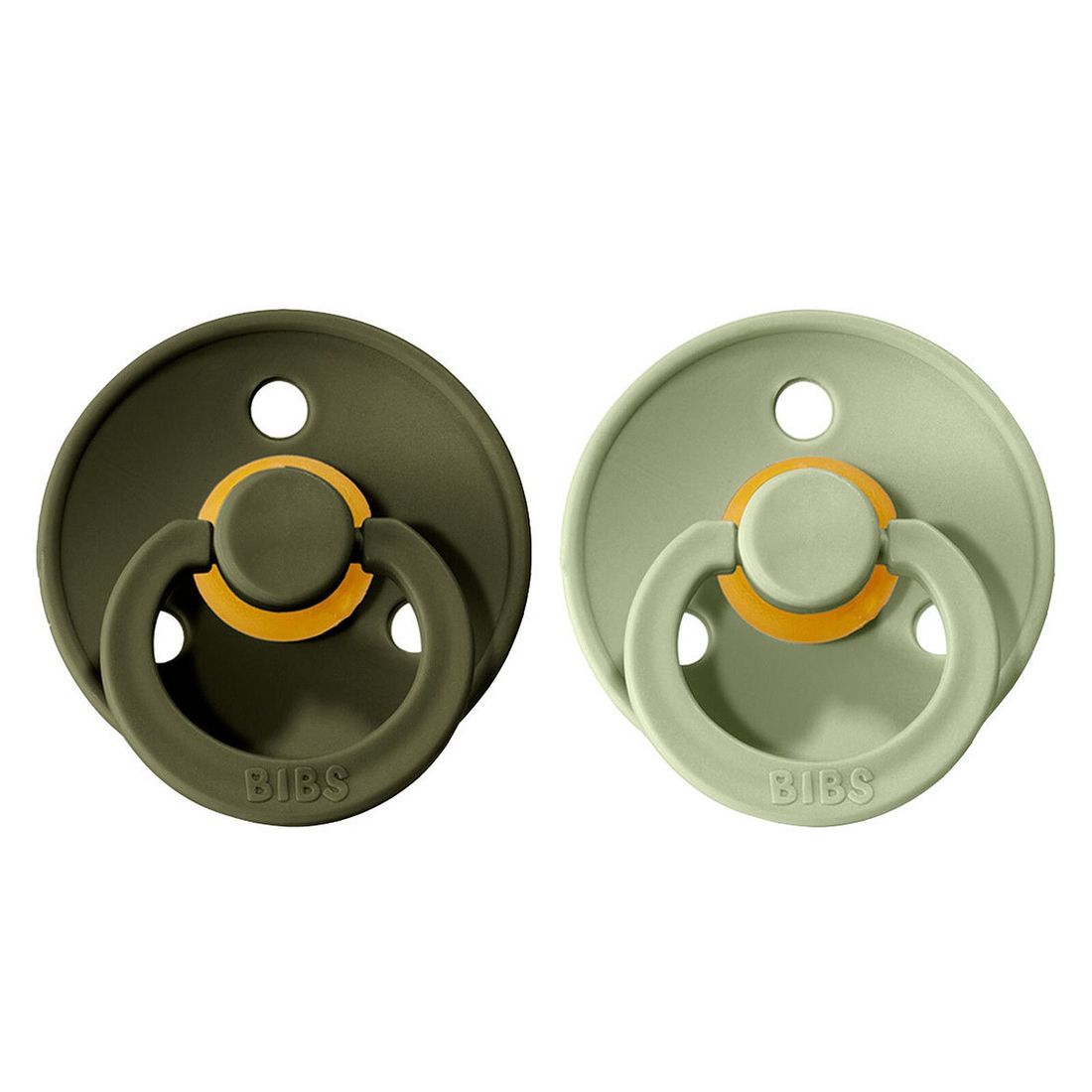 Lot de 2 Sucettes Rondes Colour Sage & Hunter Green - 0/6 Mois (Bibs) - Image 1