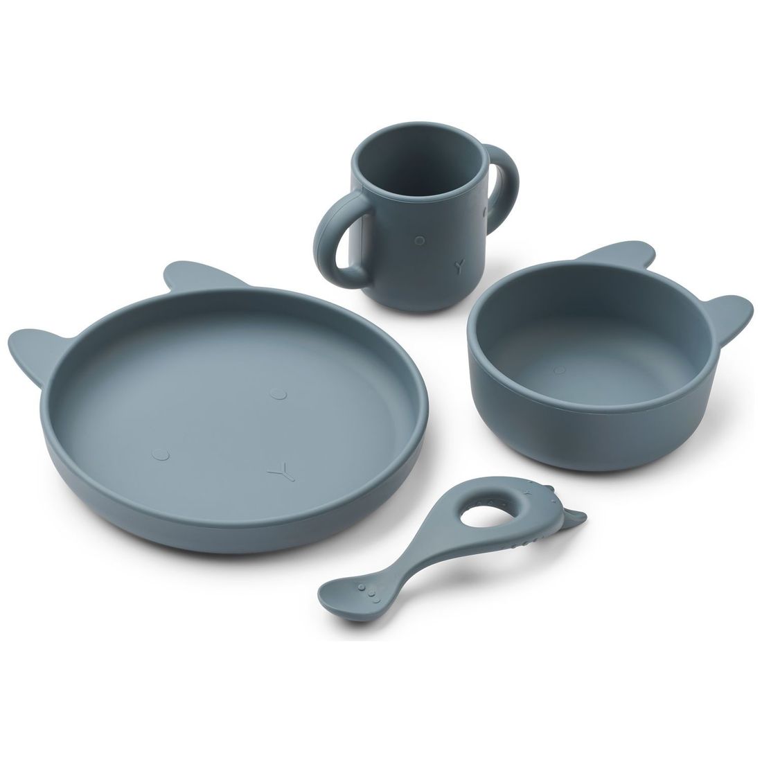 Coffret repas en silicone Vivi Rabbit Whale Blue (4 pièces) (Liewood) - Image 1