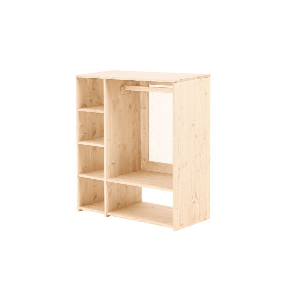 Armoire montessori sapin massif naturel avec rotin (Hannun) - Image 2