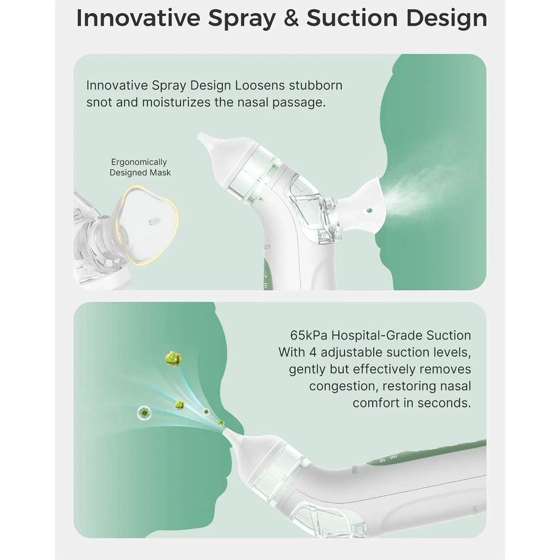 Aspirateur Nasal électrique bébé 2 en 1 (Momcozy) - Image 3