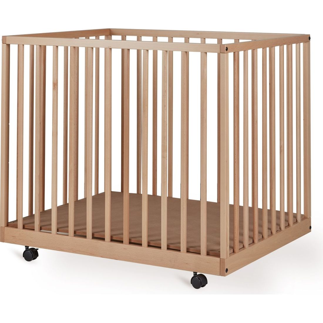 Parc Mori avec roulettes Naturel (95 x 75 cm) (Quax) - Image 1
