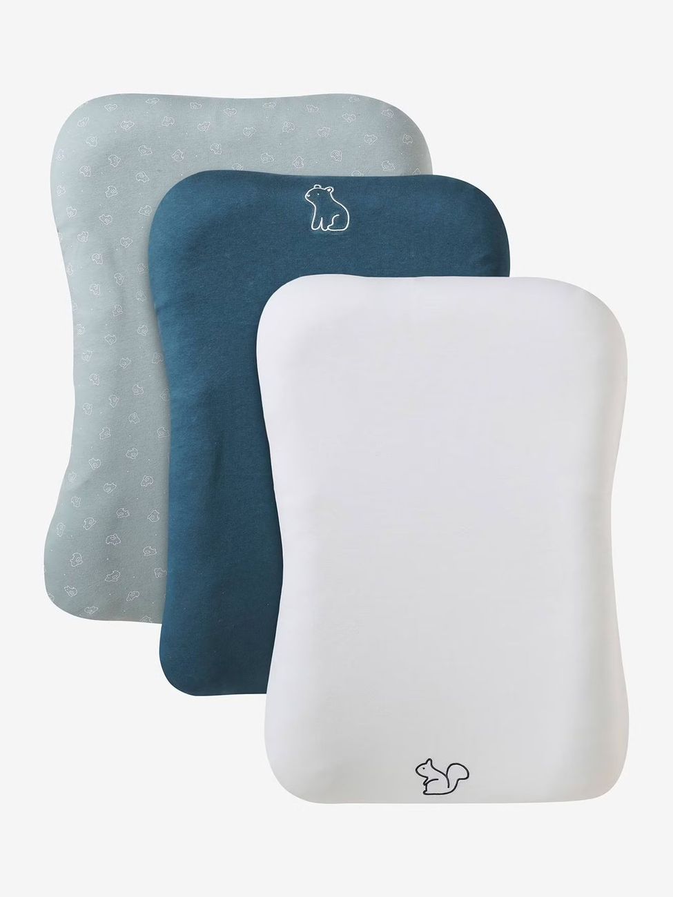 Lot de 3 housses matelas à langer bleu grisé (Vertbaudet) - Couverture