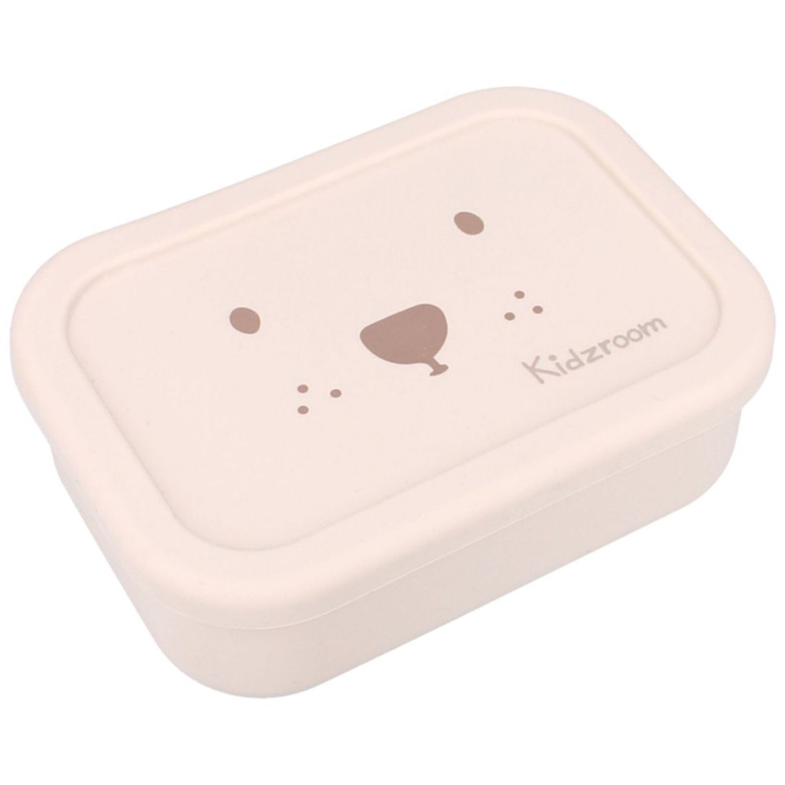Lunch box 3 compartiments en silicone Ourson sable (0,7 L) (Kidzroom) - Image 1
