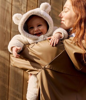 Combi pilote bébé mixte en sherpa uni avec oreilles (Petit Bateau) - Image 1