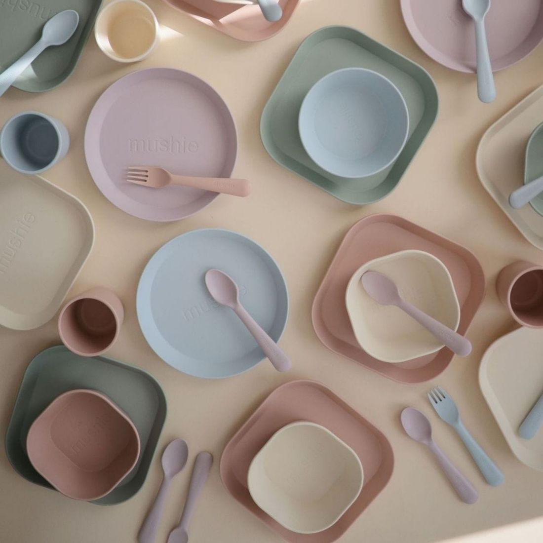 Coffret repas Round Soft Lilac (4 pièces) (Mushie) - Image 4