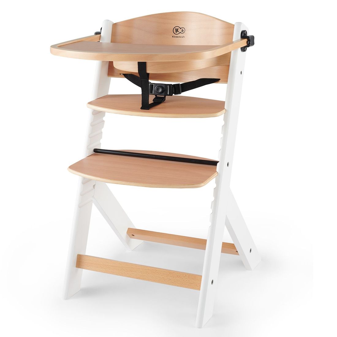 Chaise haute ENOCK bois blanc (Kinderkraft) - Image 1