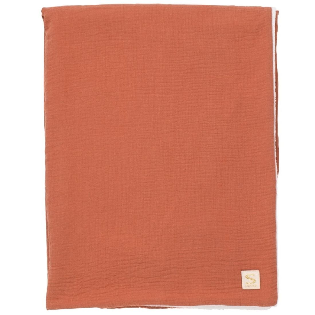 Couverture polaire et gaze de coton Terracotta (75 x 100 cm) (Sauthon) - Image 3