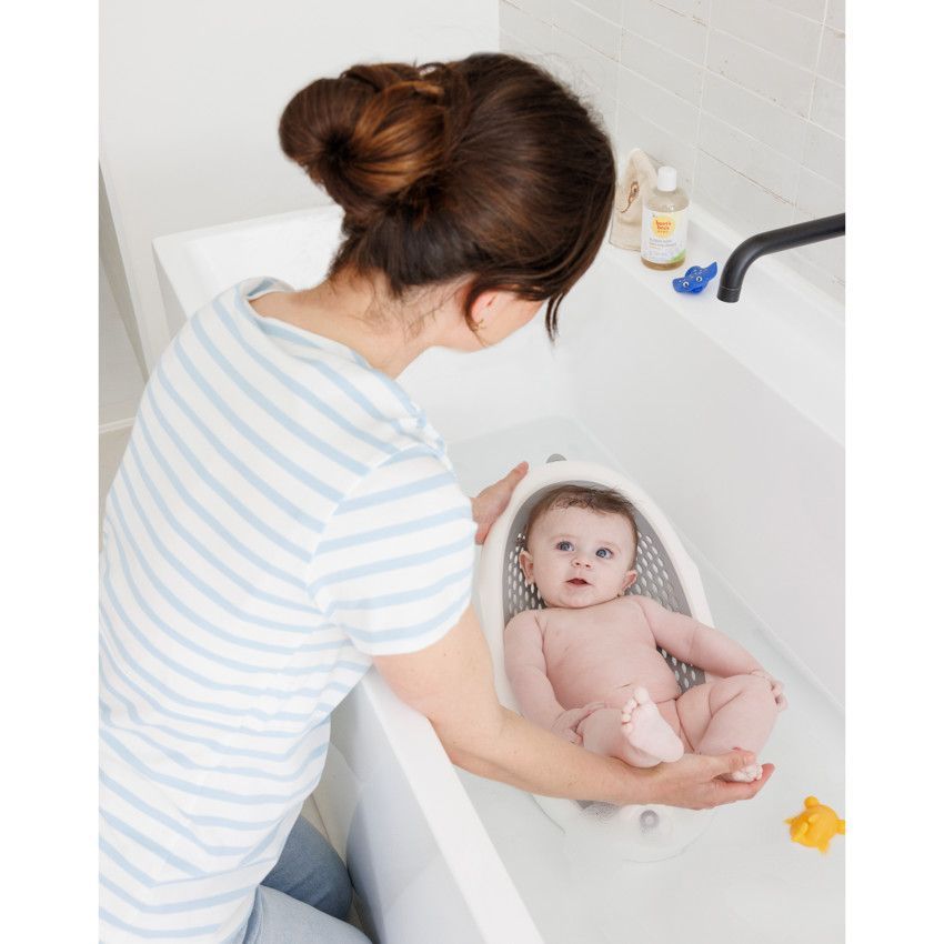 Transat de bain pliable en silicone gris/blanc - Blanc (Prémaman) - Image 6