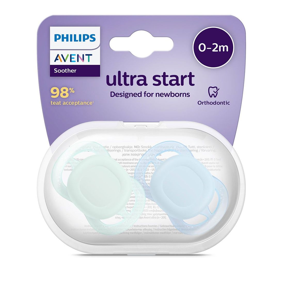Lot de 2 sucettes ultra start couleurs (Philips Avent) - Image 1