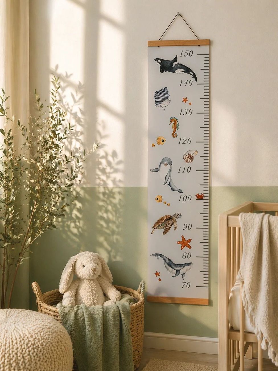 Toise enfant aquarelle Mer – Toise murale animaux marins pour chambre bébé et enfant (Les Aquarelles de Marlène) - Couverture